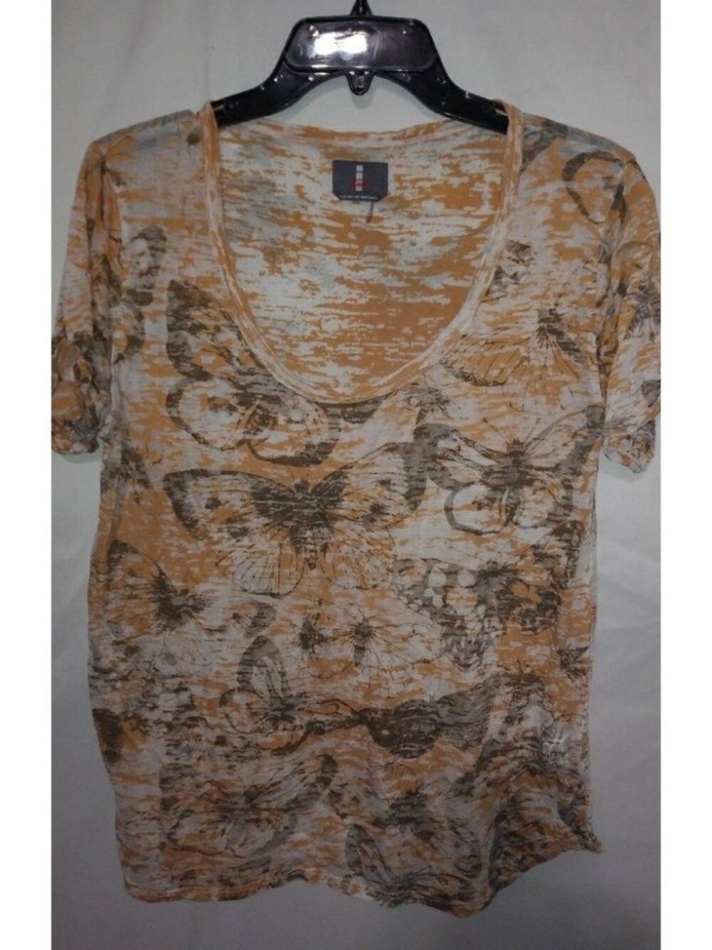Buffalo Jeans L Orange Brown Butterfly Top